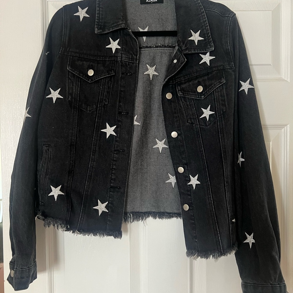 Star Embroidered Jean Jacket